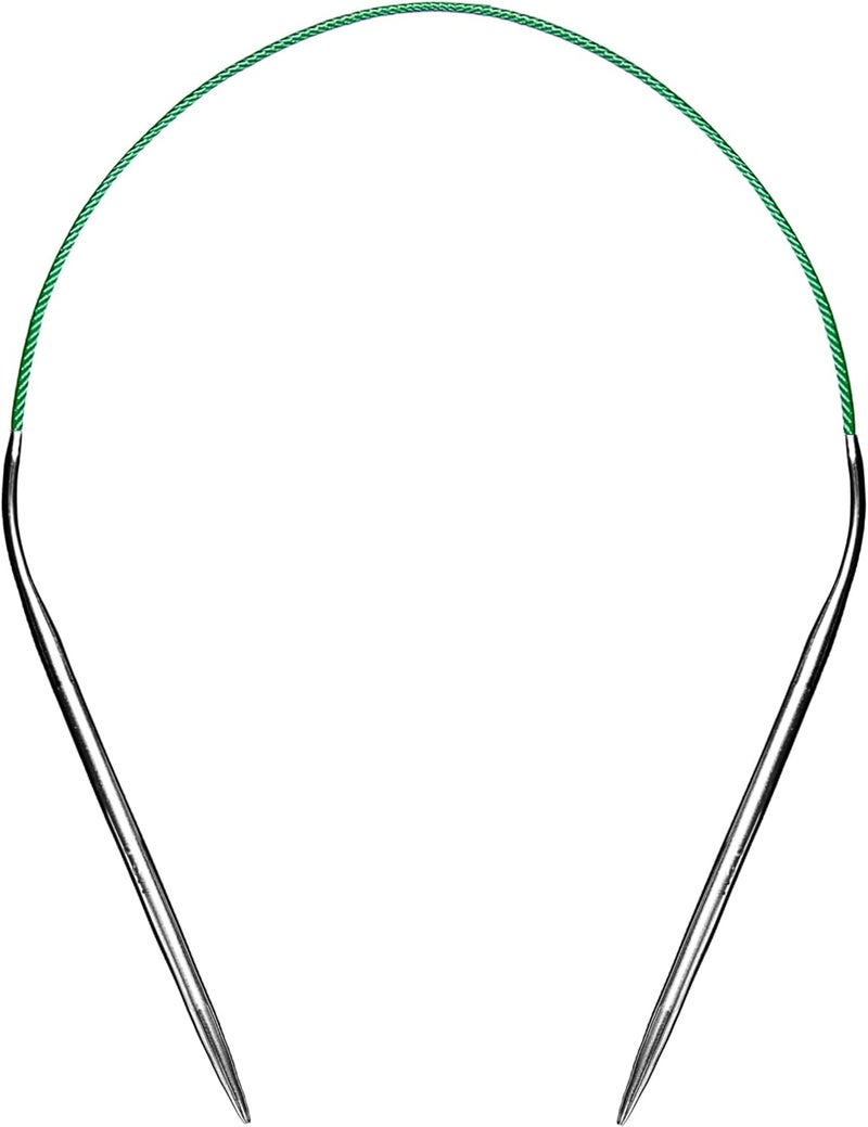 cuteDIY Size 7 Circular Knitting Needles 16 Inch Round Metal (Etched US&mm, Color-Coded Cable, Smooth Join) - Image 1